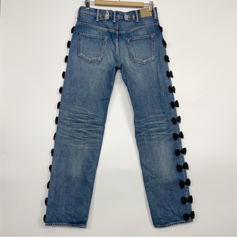Tu Es Mon Tresor Japan Selvedge Denim Button Fly Bow Jeans - Picture 3 of 13